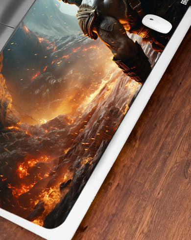 Rage Against Fire Mountain [BREATHE] Desk Mat