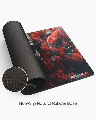 Red Petal Laugh [BREATHE] Desk Mat