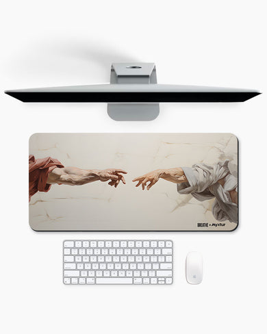 Michelangelo Creation of Adam [BREATHE]  Desk Mat
