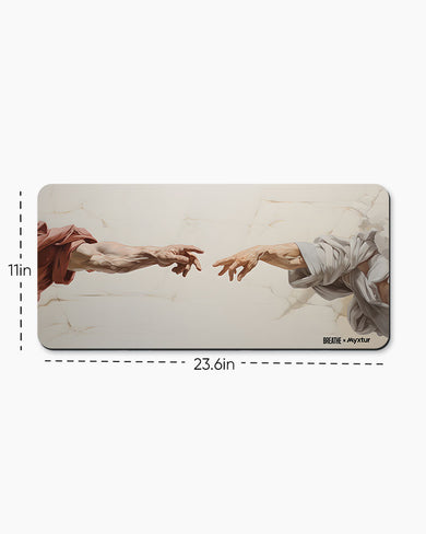 Michelangelo Creation of Adam [BREATHE]  Desk Mat
