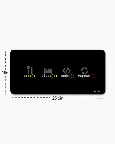 Eat Code Sleep Desk Mat