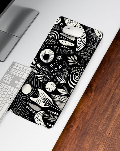 Monochrome Harvest [BREATHE] Desk Mat