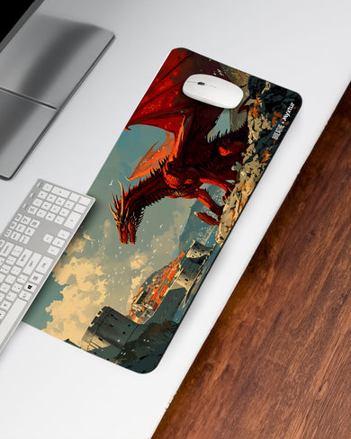 Scarlet Sentinel [BREATHE] Desk Mat