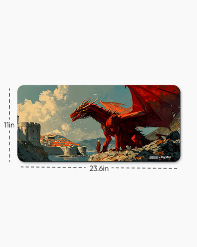 Scarlet Sentinel [BREATHE] Desk Mat