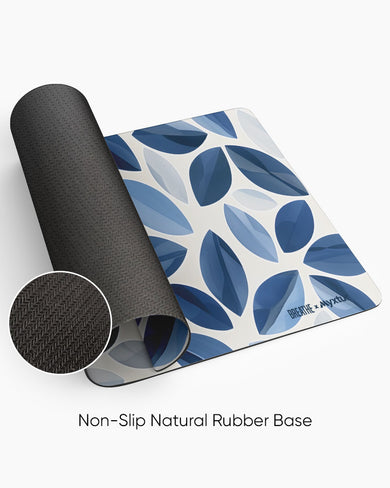 Cobalt Leaves [BREATHE] Desk Mat