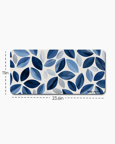 Cobalt Leaves [BREATHE] Desk Mat