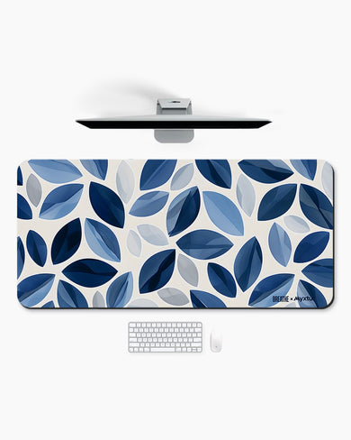 Cobalt Leaves [BREATHE] Desk Mat