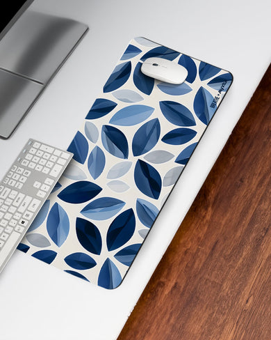 Cobalt Leaves [BREATHE] Desk Mat