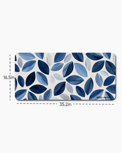 Cobalt Leaves [BREATHE] Desk Mat