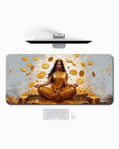 Lakshmi Raining Bitcoin Desk Mat