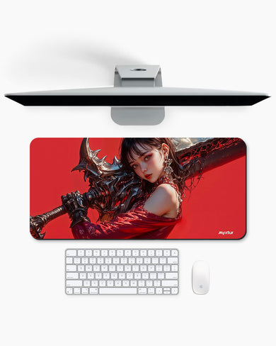 Beast Girl with Monster Blade Desk Mat