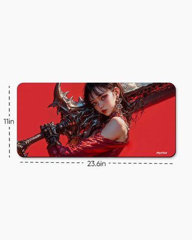 Beast Girl with Monster Blade Desk Mat