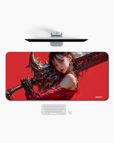 Beast Girl with Monster Blade Desk Mat