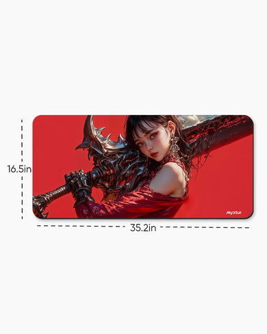 Beast Girl with Monster Blade Desk Mat