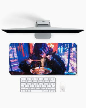 Cyberpunk Ramen Girl Gaming Desk Mat M 1