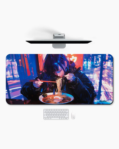 Cyberpunk Ramen Girl Desk Mat