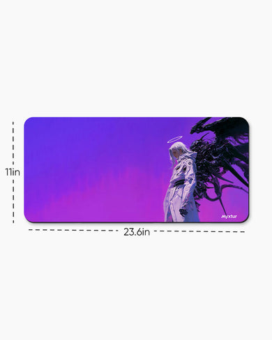 Dark Angel in Purple Sky Desk Mat