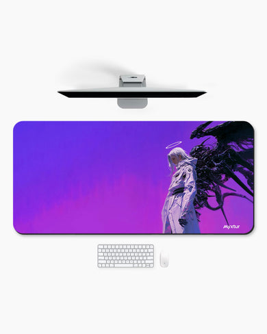 Dark Angel in Purple Sky Desk Mat