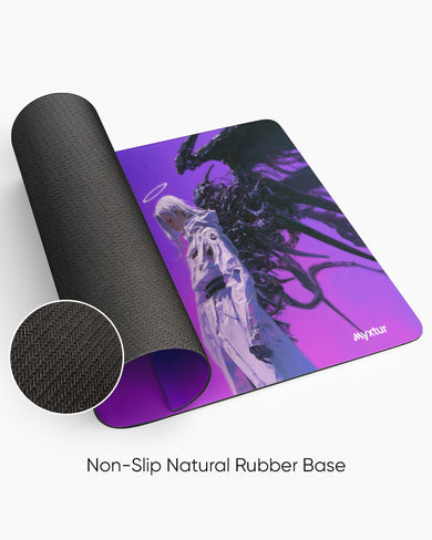 Dark Angel in Purple Sky Desk Mat