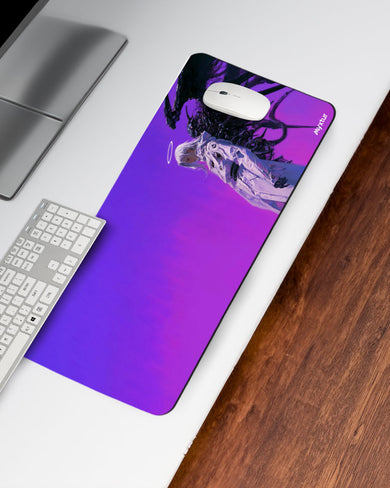 Dark Angel in Purple Sky Desk Mat