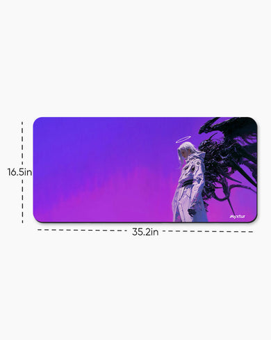 Dark Angel in Purple Sky Desk Mat