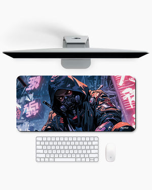 Futuristic Cyber Ninja Gaming Desk Mat M 1