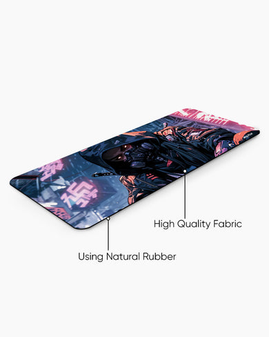 Futuristic Cyber Ninja Desk Mat