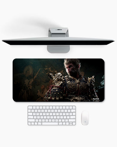 Monkey King in Golden Armor Desk Mat