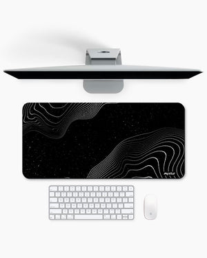 Monochrome Wave Gaming Desk Mat M 1