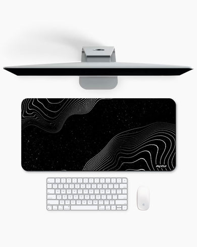 Monochrome Wave Desk Mat