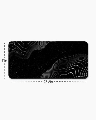 Monochrome Wave Desk Mat