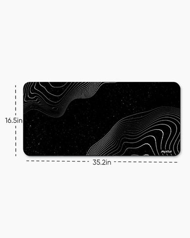 Monochrome Wave Desk Mat