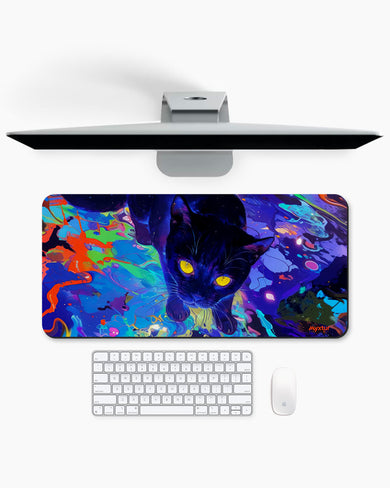 Neon Cat Fantasy Desk Mat