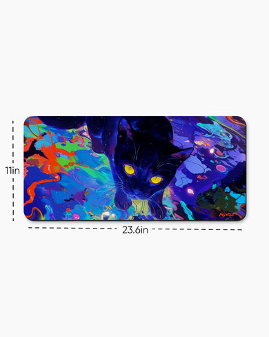 Neon Cat Fantasy Desk Mat