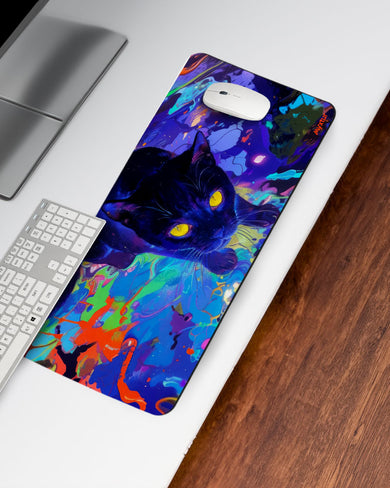 Neon Cat Fantasy Desk Mat