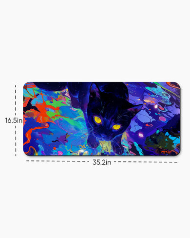 Neon Cat Fantasy Desk Mat