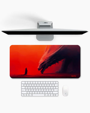 Red Horizon Dragon Rider Gaming Desk Mat M 1