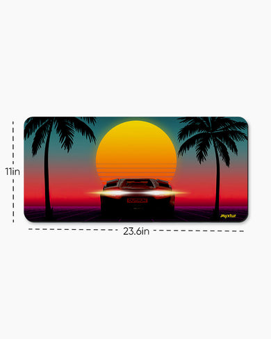 Retro Palm Drive Desk Mat