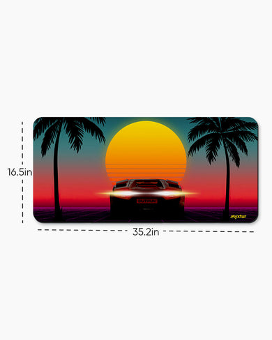 Retro Palm Drive Desk Mat