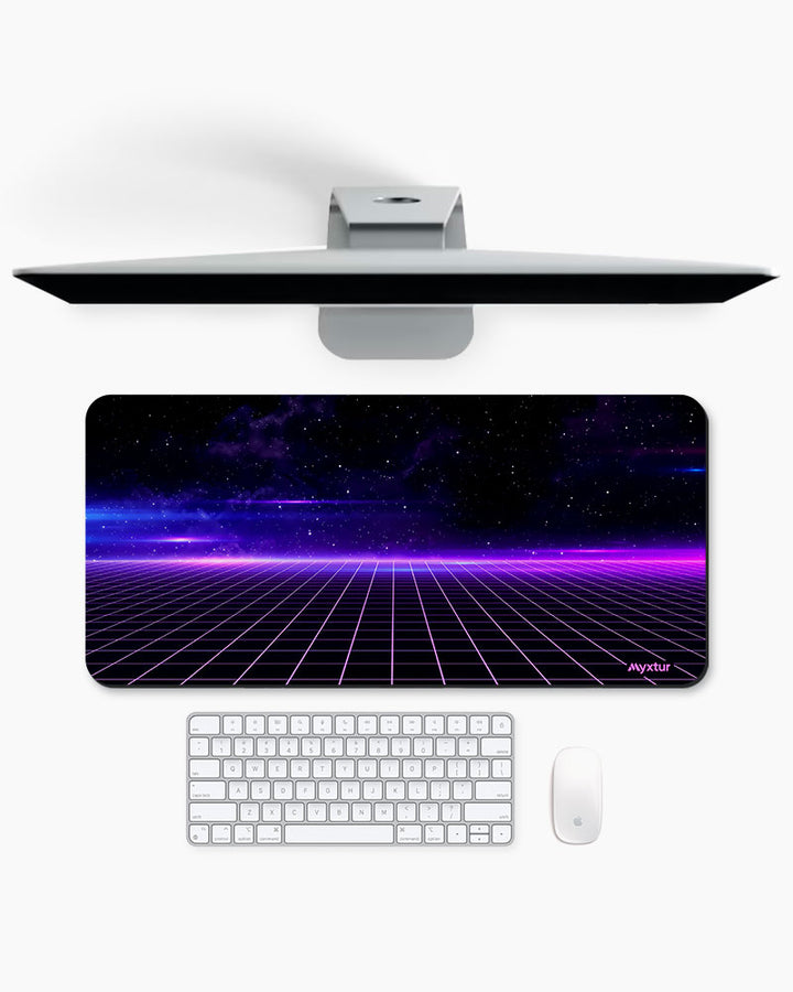 Purple Computer Mat Retro Vibes with Purple Stripes Gaming Desk Mat – Myxtur