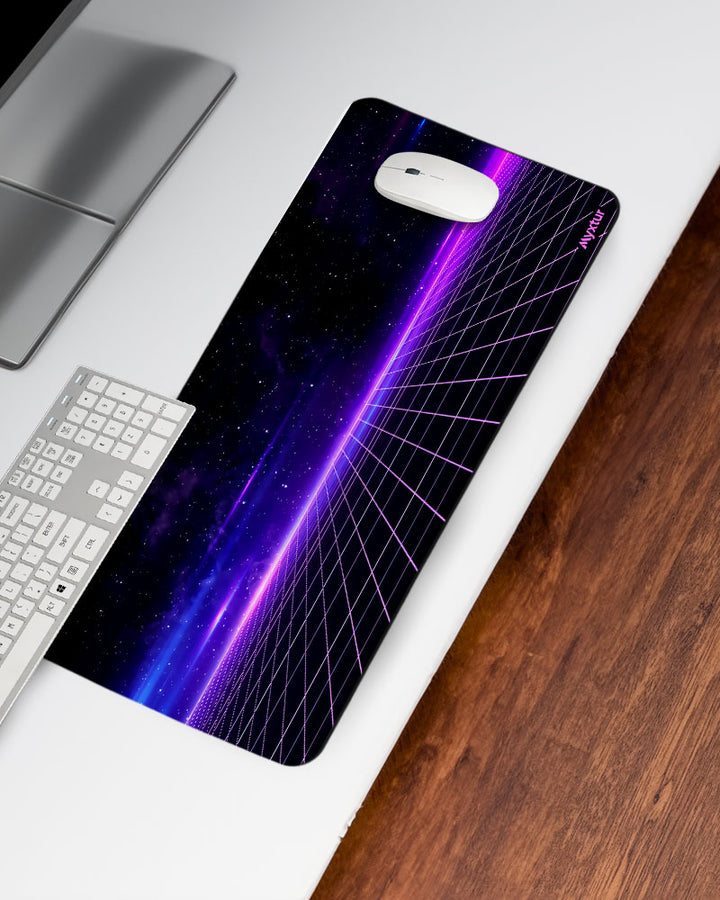 Purple Computer Mat Retro Vibes with Purple Stripes Gaming Desk Mat – Myxtur