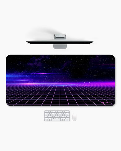 Retro Vibes with Purple Stripes Desk Mat