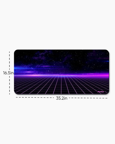 Retro Vibes with Purple Stripes Desk Mat