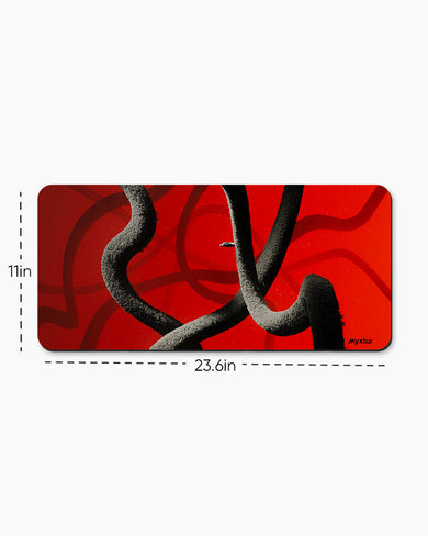 Scarlet Stripes Desk Mat