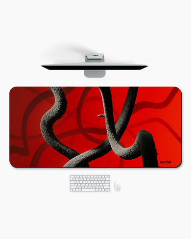 Scarlet Stripes Desk Mat