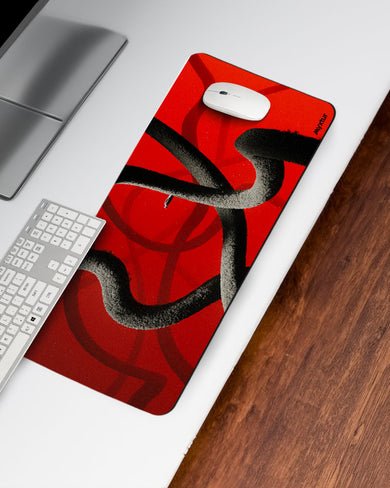 Scarlet Stripes Desk Mat