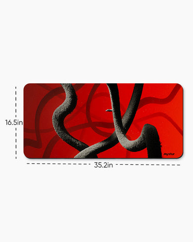 Scarlet Stripes Desk Mat