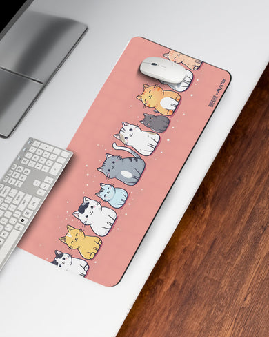 Purrfect Parade [BREATHE] Desk Mat