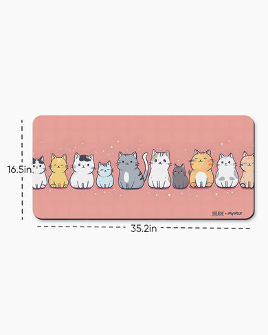 Purrfect Parade [BREATHE] Desk Mat