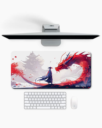 Red Dragon Horizon [BREATHE] Desk Mat